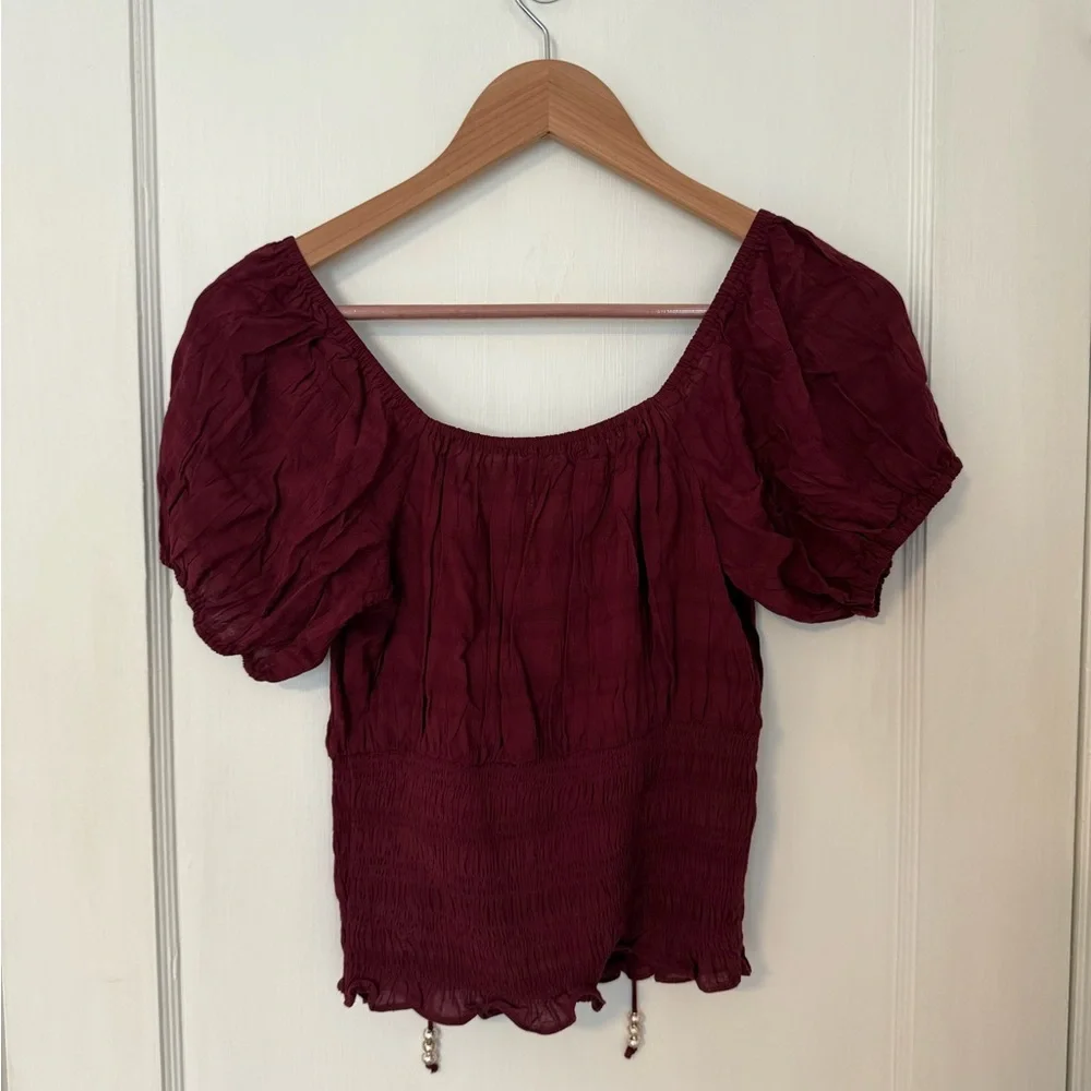 Shyanne woman’s puff sleeve smocked bodice top - Picture 6 of 6